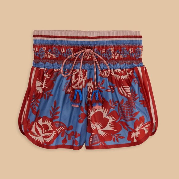 NWT Farm Rio Blue Lace Garden Nylon Shorts ~ Size XXS